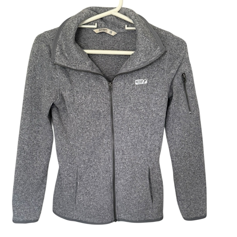 Old Navy Active XS Gray Heather Zip Up Hoodie Like New Cozy Fleece